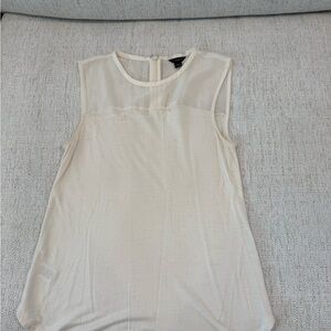 Ann Taylor Cream Sleeveless Blouse